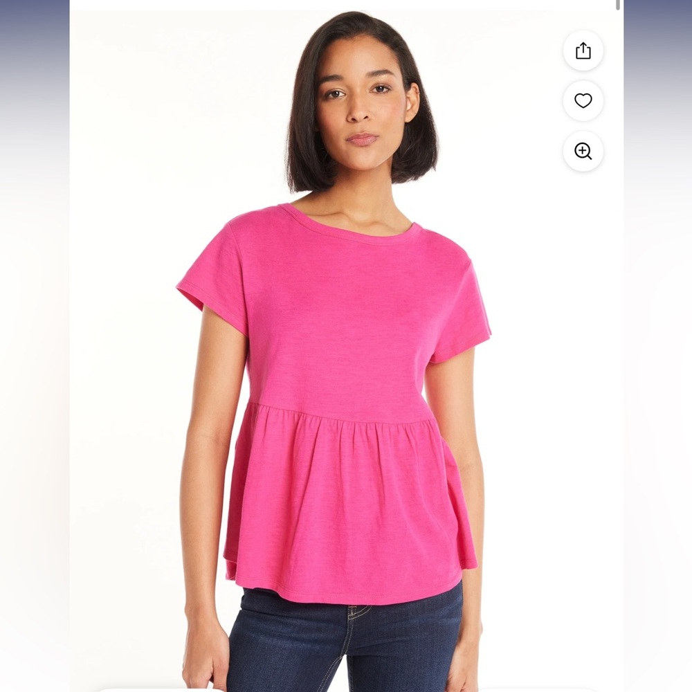 BNWT time & tru peplum tie back top